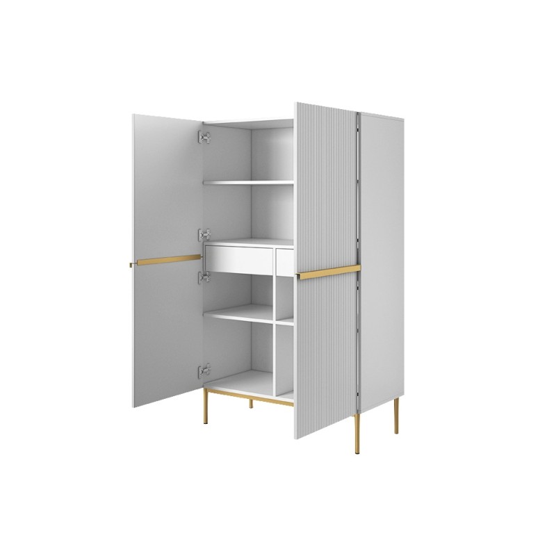Kredens Nicole 100 cm - biały mat / złote nóżki Kredens Nicole 100 cm - biały mat / złote nóżki