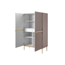 Kredens Nicole 100 cm z metalowymi uchwytami i nogami - antyczny róż / złote nóżki Kredens Nicole 100 cm z metalowymi uchwytami i nogami - antyczny róż / złote nóżki