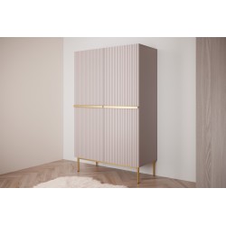 Kredens Nicole 100 cm z metalowymi uchwytami i nogami - antyczny róż / złote nóżki Kredens Nicole 100 cm z metalowymi uchwytami i nogami - antyczny róż / złote nóżki