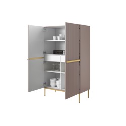Kredens Nicole 100 cm z metalowymi uchwytami i nogami - antyczny róż / złote nóżki Kredens Nicole 100 cm z metalowymi uchwytami i nogami - antyczny róż / złote nóżki