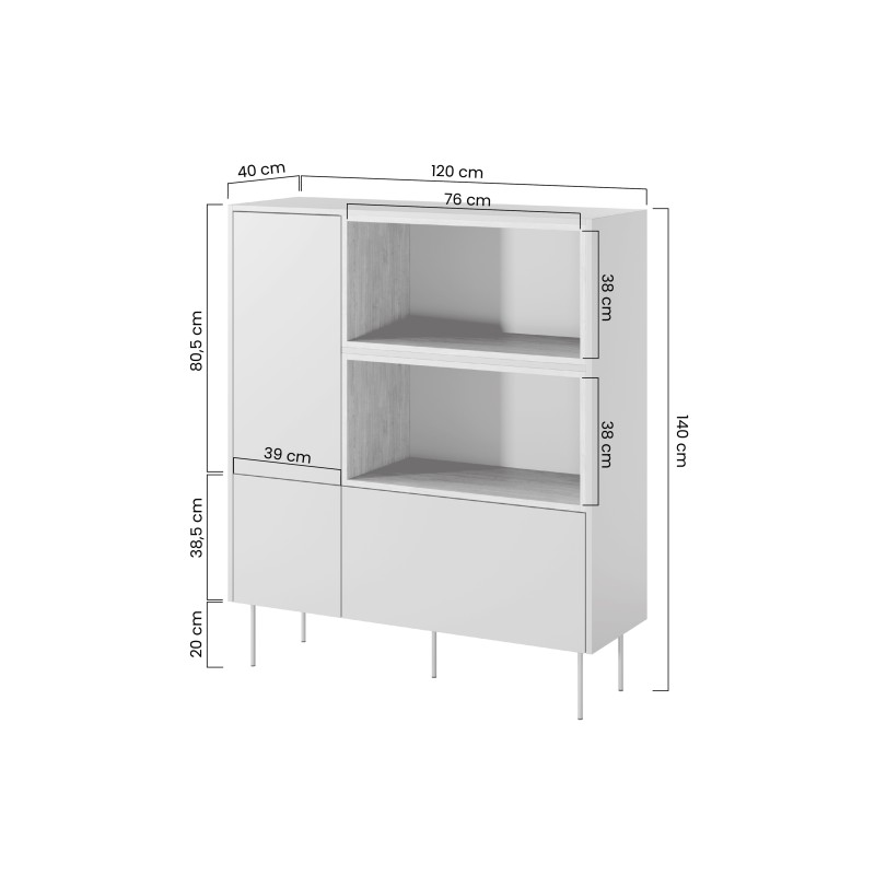 Komoda Desin 120 cm - kaszmir / dąb nagano Komoda Desin 120 cm - kaszmir / dąb nagano