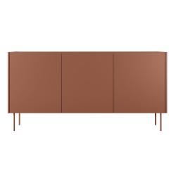 Komoda Desin z 2 ukrytymi szufladami i metalowymi nogami 170 cm - ceramic red / dąb nagano Komoda Desin z 2 ukrytymi szufladami i metalowymi nogami 170 cm - ceramic red / dąb nagano