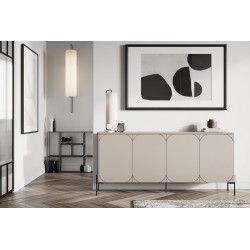 Komoda czterodrzwiowa z czterema ukrytymi szufladami Sonatia 200 cm - kaszmir Komoda czterodrzwiowa z czterema ukrytymi szufladami Sonatia 200 cm - kaszmir