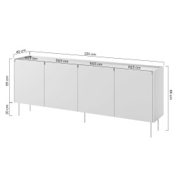 Komoda Desin 220 cm - kaszmir / dąb nagano Komoda Desin 220 cm - kaszmir / dąb nagano