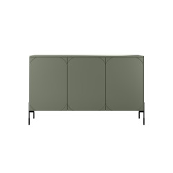 Komoda trzydrzwiowa Sonatia na metalowych nogach 150 cm - oliwka Komoda trzydrzwiowa Sonatia na metalowych nogach 150 cm - oliwka