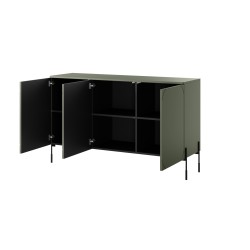 Komoda trzydrzwiowa Sonatia na metalowych nogach 150 cm - oliwka Komoda trzydrzwiowa Sonatia na metalowych nogach 150 cm - oliwka