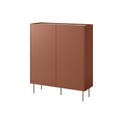 Kredens Desin 120 cm - ceramic red / dąb nagano