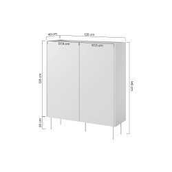 Kredens Desin 120 cm z ukrytymi szufladami i metalowymi nogami - ceramic red / dąb nagano Kredens Desin 120 cm z ukrytymi szufladami i metalowymi nogami - ceramic red / dąb nagano
