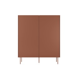 Kredens Desin 120 cm z ukrytymi szufladami i metalowymi nogami - ceramic red / dąb nagano Kredens Desin 120 cm z ukrytymi szufladami i metalowymi nogami - ceramic red / dąb nagano