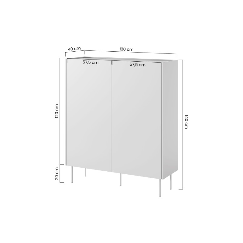 Kredens Desin 120 cm z ukrytymi szufladami i metalowymi nogami - oliwka / dąb nagano Kredens Desin 120 cm z ukrytymi szufladami i metalowymi nogami - oliwka / dąb nagano