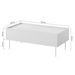 Stolik kawowy Desin 120 cm z szufladami - ceramic red / dąb nagano Stolik kawowy Desin 120 cm z szufladami - ceramic red / dąb nagano
