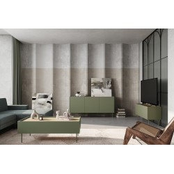 Szafka RTV Desin 120 cm z metalowymi nogami - oliwka / dąb nagano Szafka RTV Desin 120 cm z metalowymi nogami - oliwka / dąb nagano