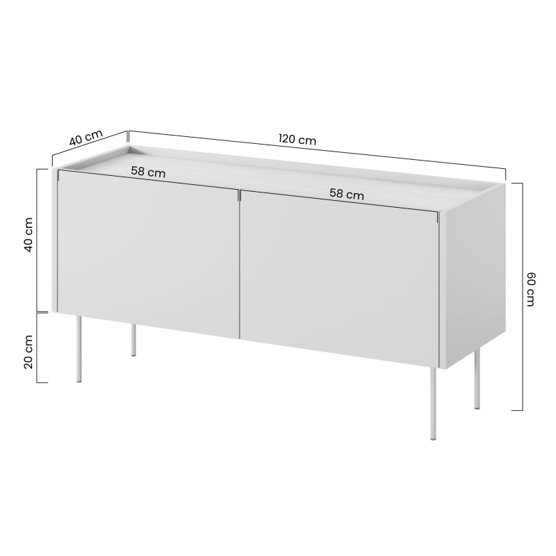 Szafka RTV Desin 120 cm - kaszmir / dąb nagano Szafka RTV Desin 120 cm - kaszmir / dąb nagano
