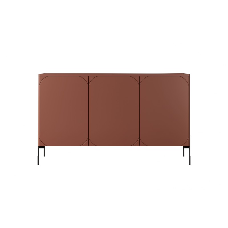 Komoda trzydrzwiowa z dwoma ukrytymi szufladami Sonatia 150 cm - burgund Komoda trzydrzwiowa z dwoma ukrytymi szufladami Sonatia 150 cm - burgund