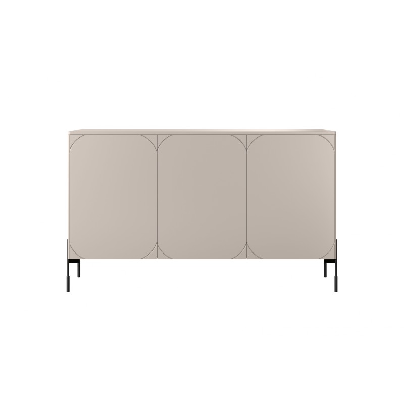 Komoda trzydrzwiowa z dwoma ukrytymi szufladami Sonatia 150 cm - kaszmir Komoda trzydrzwiowa z dwoma ukrytymi szufladami Sonatia 150 cm - kaszmir