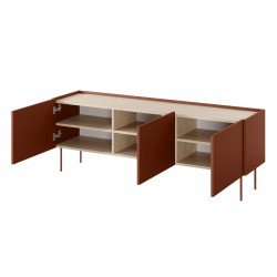 Szafka RTV Desin 170 cm - ceramic red / dąb nagano Szafka RTV Desin 170 cm - ceramic red / dąb nagano