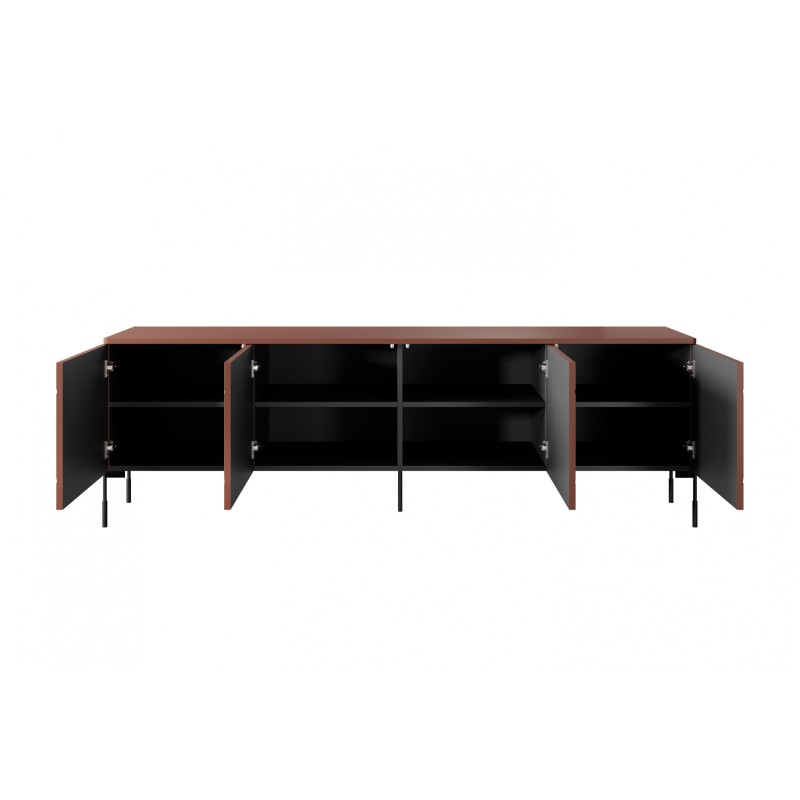 Szafka RTV czterodrzwiowa Sonatia - burgund 200 cm Szafka RTV czterodrzwiowa Sonatia - burgund 200 cm