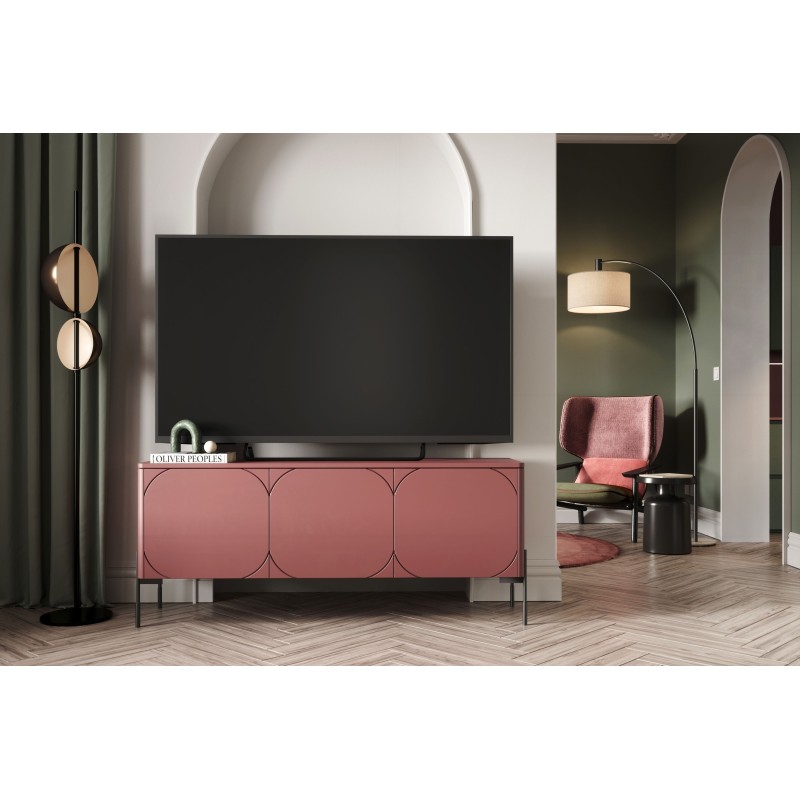 Szafka RTV Sonatia 150 cm - burgund, nowoczesny design Szafka RTV Sonatia 150 cm - burgund, nowoczesny design