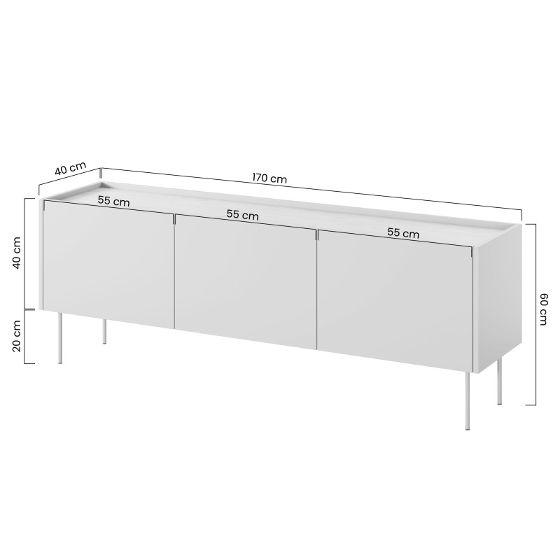Szafka RTV Desin 170 cm - ceramic red / dąb nagano Szafka RTV Desin 170 cm - ceramic red / dąb nagano