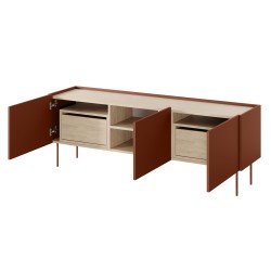 Szafka RTV Desin 170 cm - ceramic red / dąb nagano Szafka RTV Desin 170 cm - ceramic red / dąb nagano