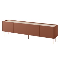 Szafka RTV Desin 220 cm - ceramic red / dąb nagano