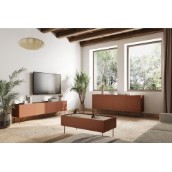 Szafka RTV Desin 220 cm - ceramic red / dąb nagano Szafka RTV Desin 220 cm - ceramic red / dąb nagano