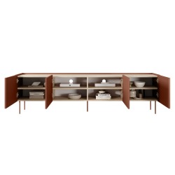 Szafka RTV Desin 220 cm - ceramic red / dąb nagano Szafka RTV Desin 220 cm - ceramic red / dąb nagano