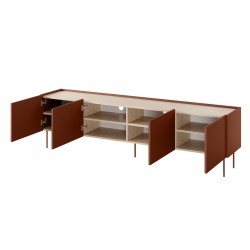 Szafka RTV Desin 220 cm - ceramic red / dąb nagano Szafka RTV Desin 220 cm - ceramic red / dąb nagano
