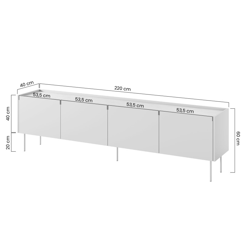 Szafka RTV Desin 220 cm - kaszmir / dąb nagano Szafka RTV Desin 220 cm - kaszmir / dąb nagano