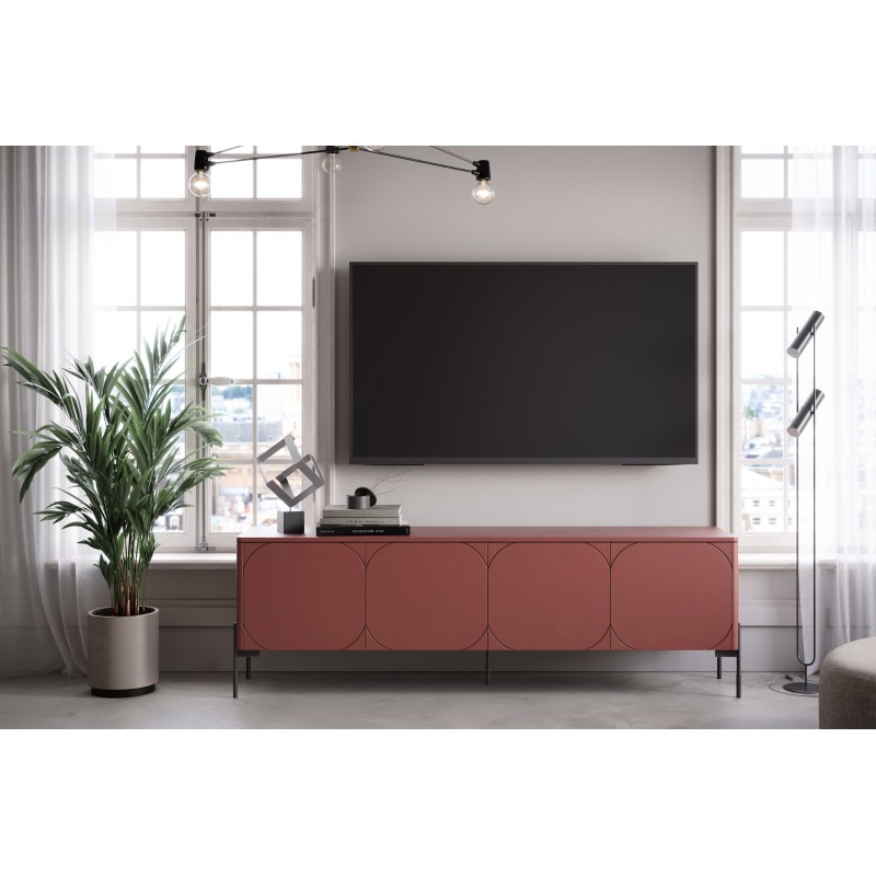 Szafka RTV czterodrzwiowa Sonatia 200 cm - burgund Szafka RTV czterodrzwiowa Sonatia 200 cm - burgund
