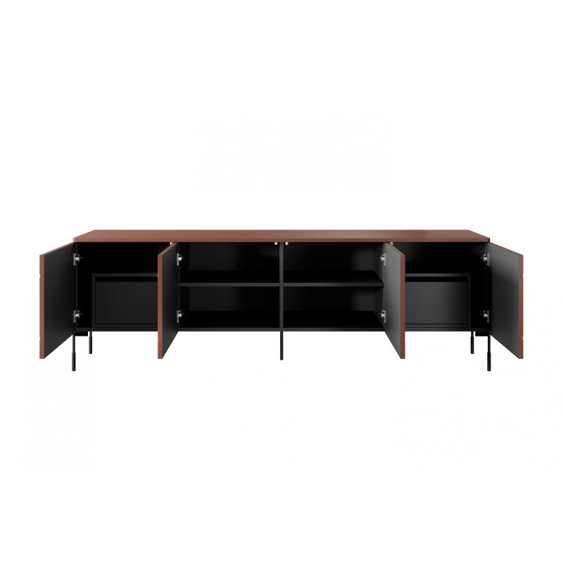 Szafka RTV czterodrzwiowa Sonatia 200 cm - burgund Szafka RTV czterodrzwiowa Sonatia 200 cm - burgund