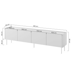 Szafka RTV Desin 220 cm - kaszmir / dąb nagano Szafka RTV Desin 220 cm - kaszmir / dąb nagano