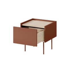 Szafka nocna Desin z szufladą 45 cm - ceramic red / dąb nagano Szafka nocna Desin z szufladą 45 cm - ceramic red / dąb nagano