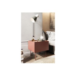 Szafka nocna Desin z szufladą 45 cm - ceramic red / dąb nagano Szafka nocna Desin z szufladą 45 cm - ceramic red / dąb nagano