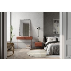 Szafka nocna Desin z szufladą 45 cm - ceramic red / dąb nagano Szafka nocna Desin z szufladą 45 cm - ceramic red / dąb nagano