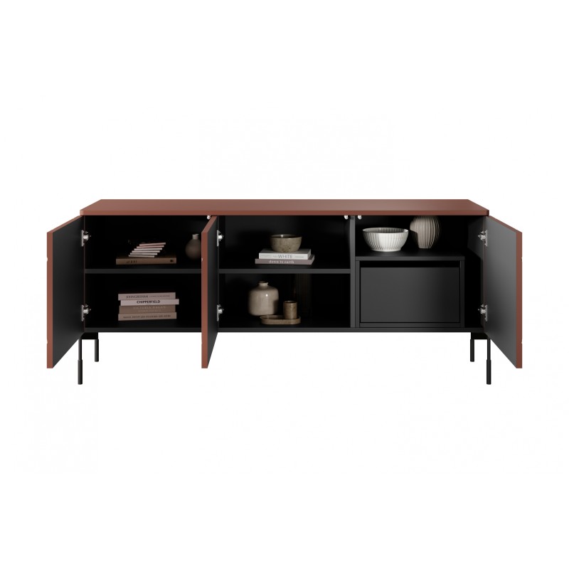 Szafka RTV Sonatia 150 cm - burgund, nowoczesny design Szafka RTV Sonatia 150 cm - burgund, nowoczesny design
