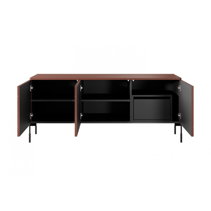 Szafka RTV Sonatia 150 cm - burgund, nowoczesny design Szafka RTV Sonatia 150 cm - burgund, nowoczesny design