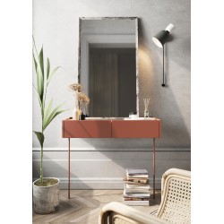 Konsola / toaletka Desin z szufladam 100 cm - ceramic red / dąb nagano Konsola / toaletka Desin z szufladam 100 cm - ceramic red / dąb nagano