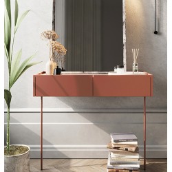 Konsola / toaletka Desin z szufladam 100 cm - ceramic red / dąb nagano Konsola / toaletka Desin z szufladam 100 cm - ceramic red / dąb nagano