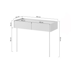 Konsola / toaletka Desin 100 cm z szufladami - oliwka / dąb nagano Konsola / toaletka Desin 100 cm z szufladami - oliwka / dąb nagano