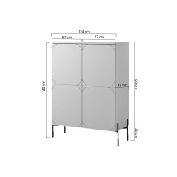 Kredens Sonatia 120 cm dwudrzwiowy z dwoma ukrytymi szufladami - oliwka Kredens Sonatia 120 cm dwudrzwiowy z dwoma ukrytymi szufladami - oliwka