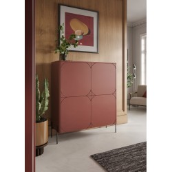 Kredens Sonatia 120 cm dwudrzwiowy z dwoma ukrytymi szufladami - burgund Kredens Sonatia 120 cm dwudrzwiowy z dwoma ukrytymi szufladami - burgund