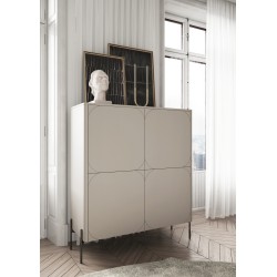 Kredens Sonatia 120 cm dwudrzwiowy z dwoma ukrytymi szufladami - kaszmir Kredens Sonatia 120 cm dwudrzwiowy z dwoma ukrytymi szufladami - kaszmir