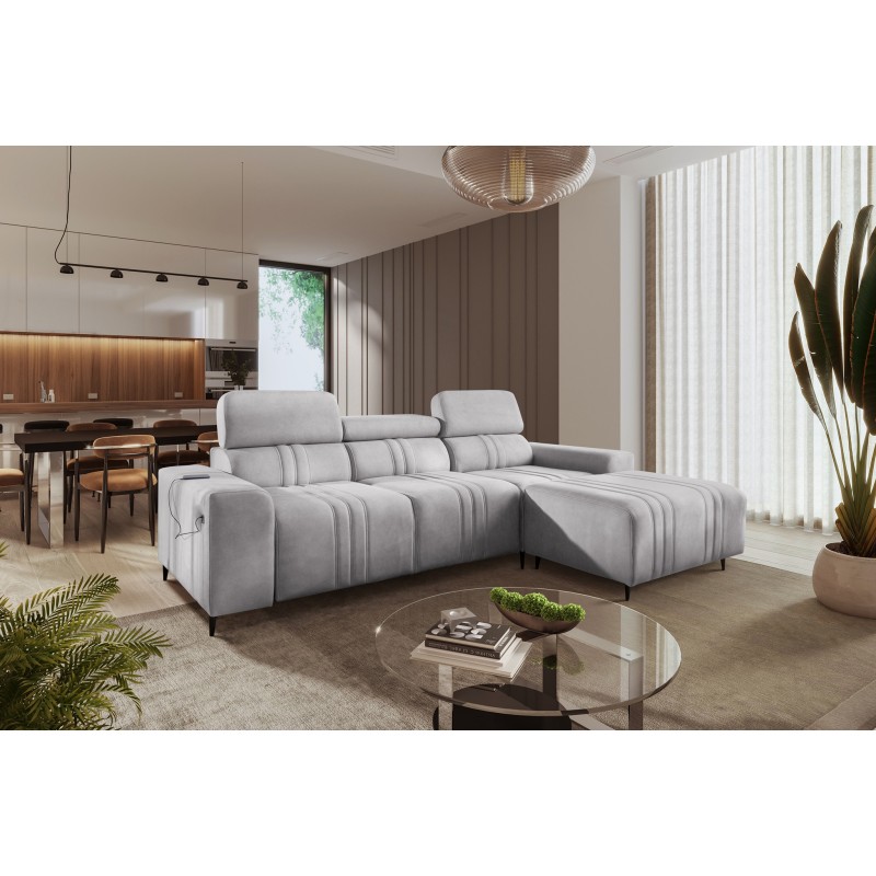 Elegant Verona I Corner Sofa with Sleeping Function - Velvet, Vena 3 | Your Perfect Furniture Elegant Verona I Corner Sofa with Sleeping Function - Velvet, Vena 3 | Your Perfect Furniture