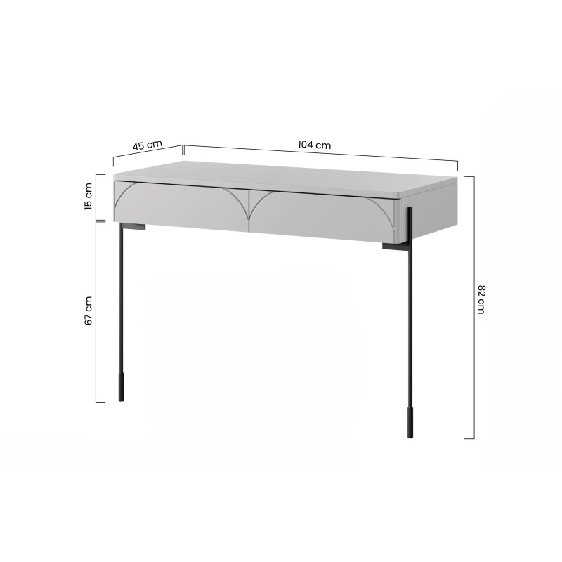 Konsola / toaletka Sonatia 100 cm z dwoma szufladami - kaszmir Konsola / toaletka Sonatia 100 cm z dwoma szufladami - kaszmir