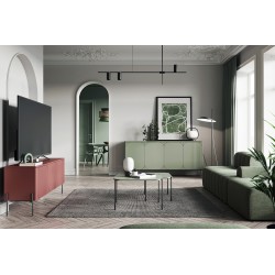 Stolik kawowy Sonatia 60 cm prostokątny na metalowych nogach - oliwka Stolik kawowy Sonatia 60 cm prostokątny na metalowych nogach - oliwka