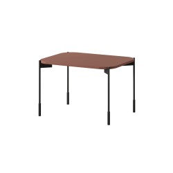 Stolik kawowy Sonatia 60 cm burgundowy na metalowych nogach