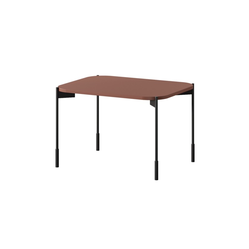 Stolik kawowy Sonatia 60 cm burgundowy na metalowych nogach