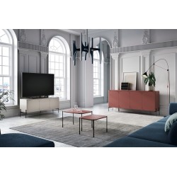Stolik kawowy Sonatia 60 cm prostokątny na metalowych nogach - burgund Stolik kawowy Sonatia 60 cm prostokątny na metalowych nogach - burgund