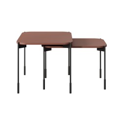 Stolik kawowy Sonatia 60 cm prostokątny na metalowych nogach - burgund Stolik kawowy Sonatia 60 cm prostokątny na metalowych nogach - burgund